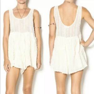 🆕 AUDREY 3+1 Ivory Lace Romper Eyelet cream